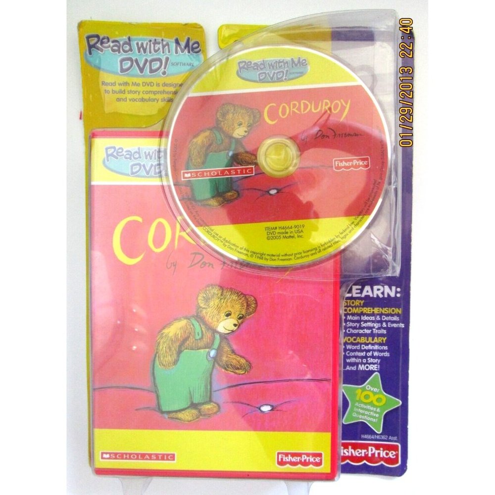 Fisher Price "Read with Me" DVD - Corduroy Bear - Scholastic New Sealed Package